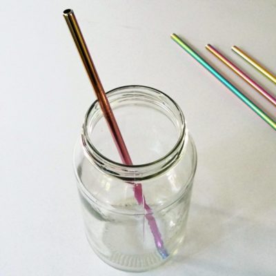 rainbow stainless steel straw straight