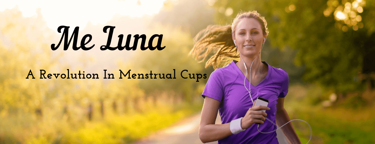 Woman exercising while using a menstrual cup for women with a strong pelvic floor
