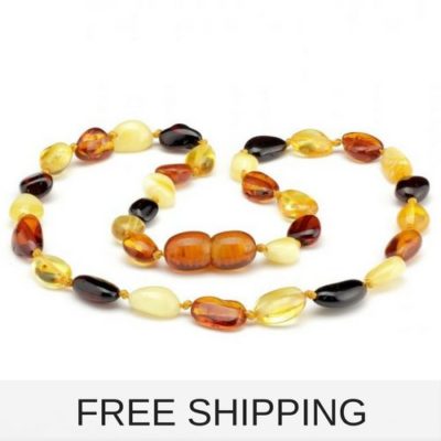 Multicolored baby amber necklace