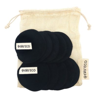 black reusable make up pads